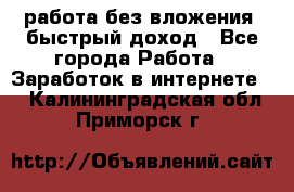 работа без вложения, быстрый доход - Все города Работа » Заработок в интернете   . Калининградская обл.,Приморск г.